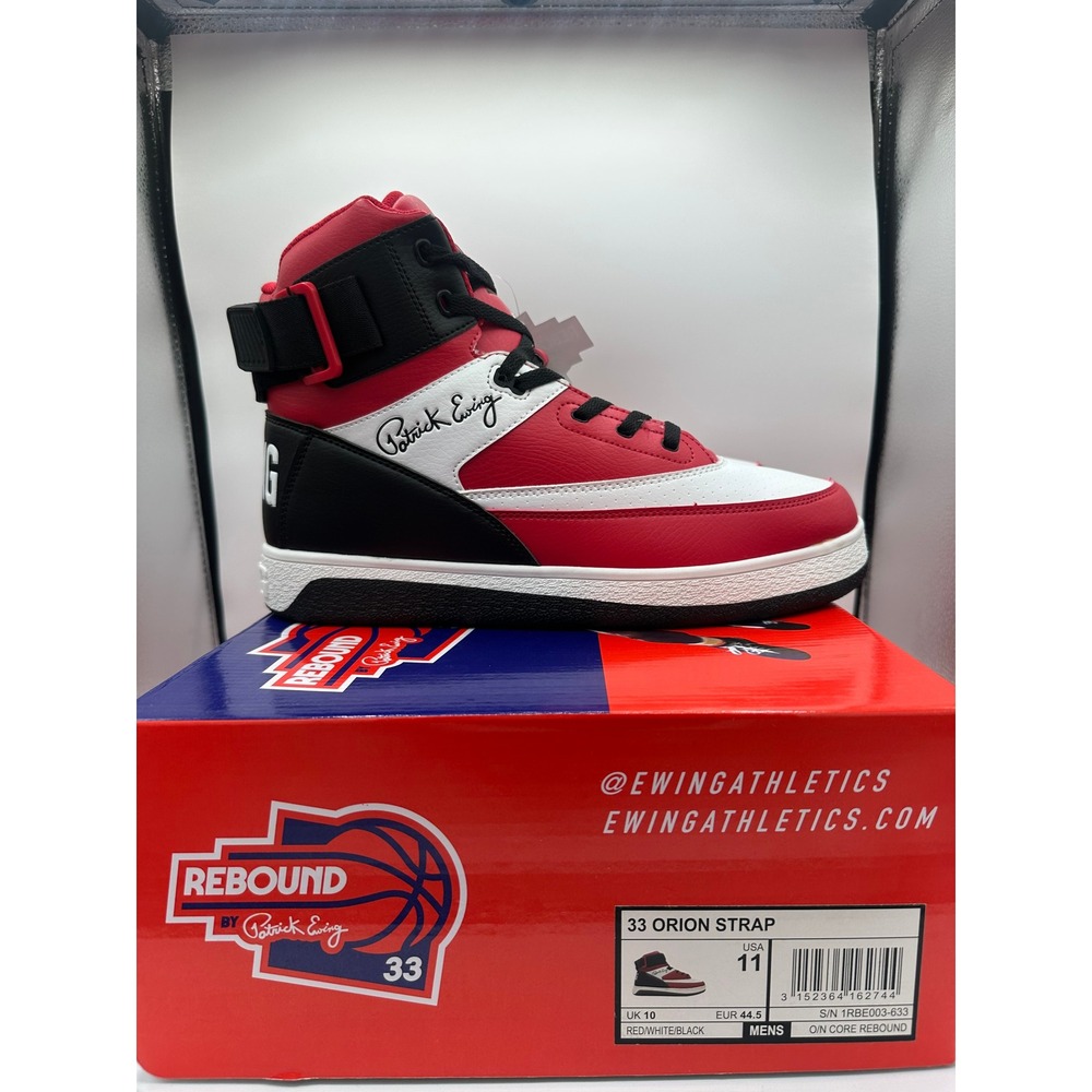 NWB Ewing Athletics Rebound 33 Orion Strap Red White Black Mens 11 1RBE003-633